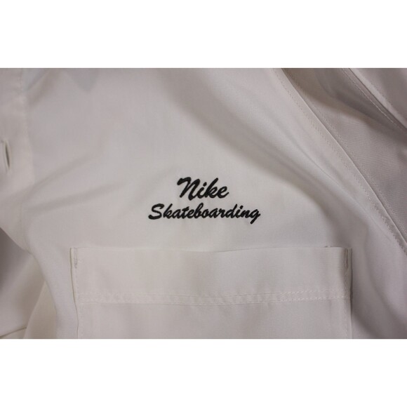 Men Nike SB Short Sleeve Button Bowler Shirt White Skateboard Oversized Fit XXL - Picture 12 of 12